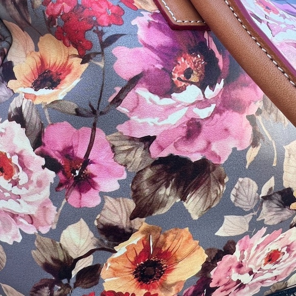 NWOT Cavalcanti Floral  Multi Leather Shoulder Bag, Tote Made In Italy - Picture 4 of 13